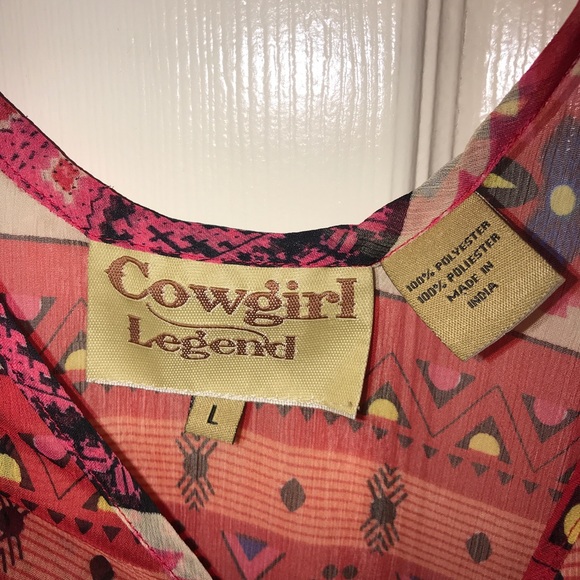 Cowgirl Legend Sheer Blouse NWOT - Picture 4 of 5
